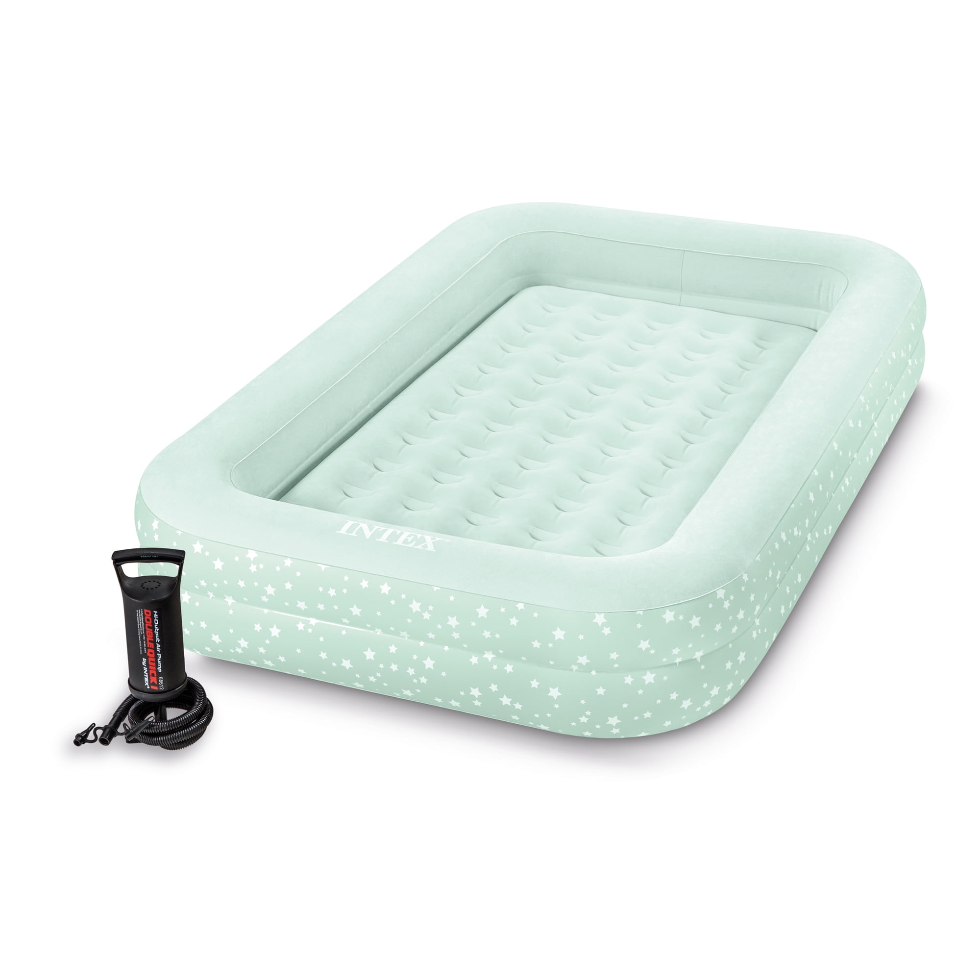 Open Box Intex Kidz Inflatable Frame Camping Air Mattress w/ Hand Pump ...