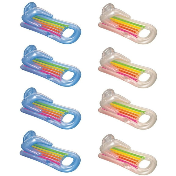 Intex King Kool Lounge Swimming Pool Lounger with Headrest 8 Pack