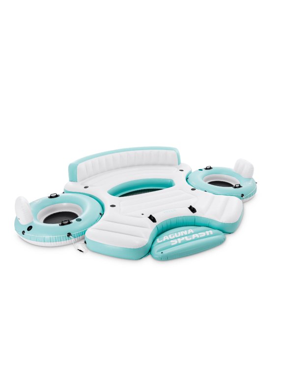 Intex Laguna Splash Island Floating Water Raft & 2 Detachable Lounge Tubes