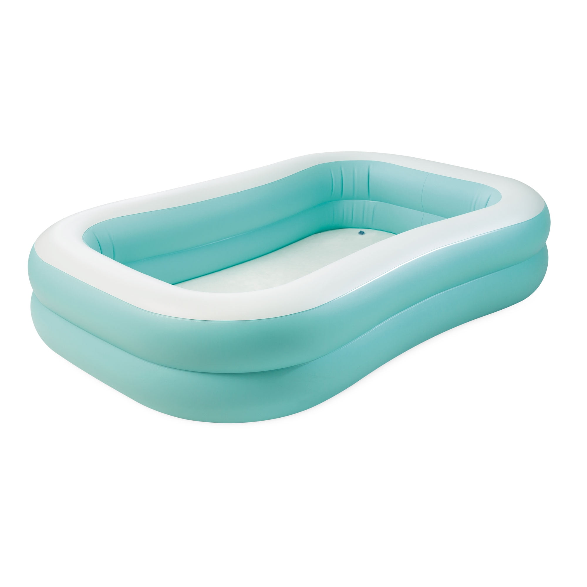 Aqua and White Rectangular Inflatable Family Pool, 90" x 60" x 19"