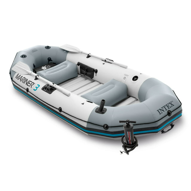 Intex Mariner 3, 3-Person Inflatable River/Lake Dinghy Boat & Oars Set