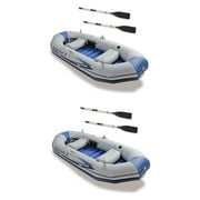 Intex Mariner 3-Person Inflatable River/Lake Dinghy Boat & Oars Set 2 Pack