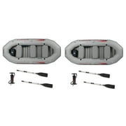 Intex Mariner 4-Person Inflatable River Lake Dinghy Boat and Oars Set 2 Pack