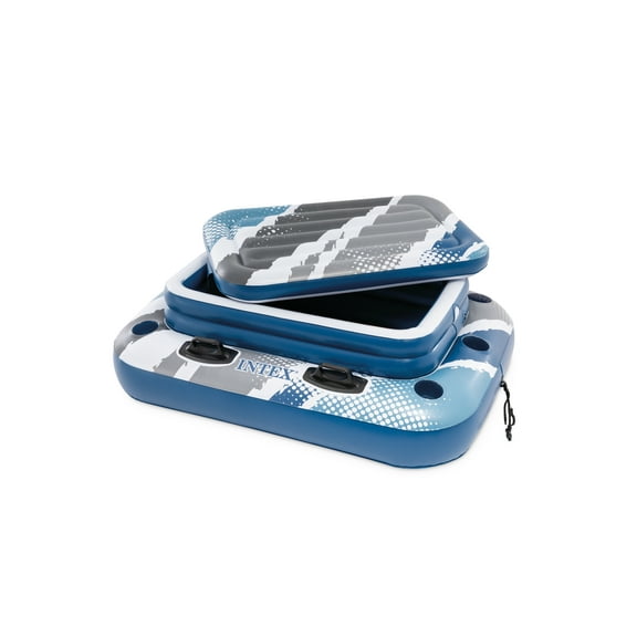 Intex Mega Chill 2 Cooler - Inflatable Floating Water with Cup Holders and Quick Connects - River Lake Pool