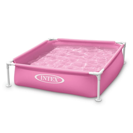 Intex Mini Frame Above Ground Swimming Pool Pink 48in X 48in X12in