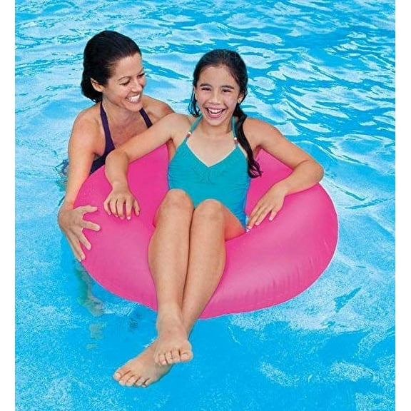 Intex Neon Frost Tube #59262 Inflatable Large Swim Ring Float Pool, 36" (Special Assorted 2-pack)