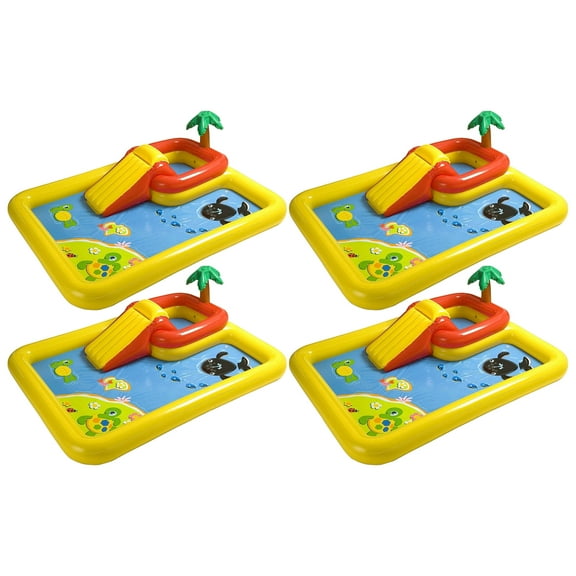 Open Box Intex Ocean Play Center Kids Inflatable Wading Pool 57454EP 4 Pack