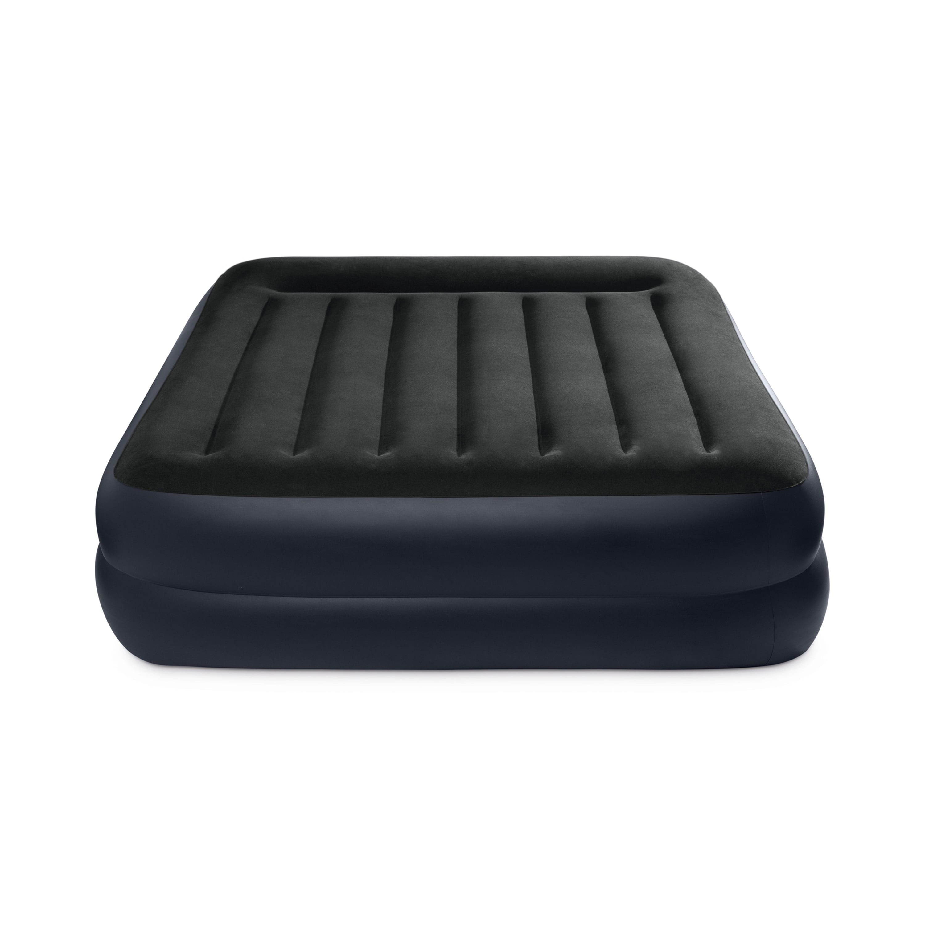 Queen Black Raised Air Mattress with Built-In Pump