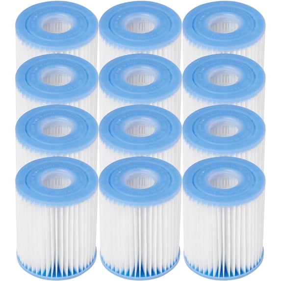 Intex Pool Cartridge Filter 29007E Filter H for New 2015 Pools - Pack of Twelve