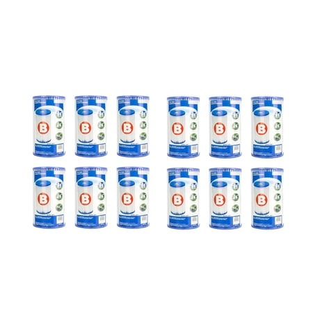 Intex Pool Easy Set Type B Replacement Filter Pump Cartridge (12 Pack)