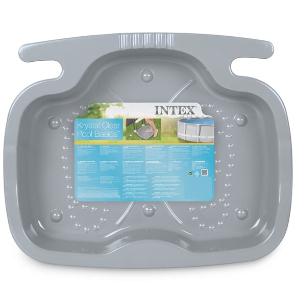 Intex: Pool Foot Bath - Gray - Rinse Feet Of Dirt-Grass-Sand-Debris Before Entering Water, 3 Gallon, 22x18x3.5", Anti-Slip Bottom, Connects To Ladders