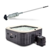 Intex Pool Vacuum with PureSpa Plus 4 Person Inflatable Hot Tub, Greystone