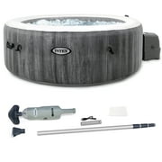 مكنسة Intex Pool مع حوض استحمام ساخن قابل للنفخ PureSpa Plus 4 ، Greywood