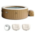 thumbnail image 1 of Intex PureSpa 4 Person Inflatable Spa, Multicolor Light, & 2 Pack Headrests, 1 of 13