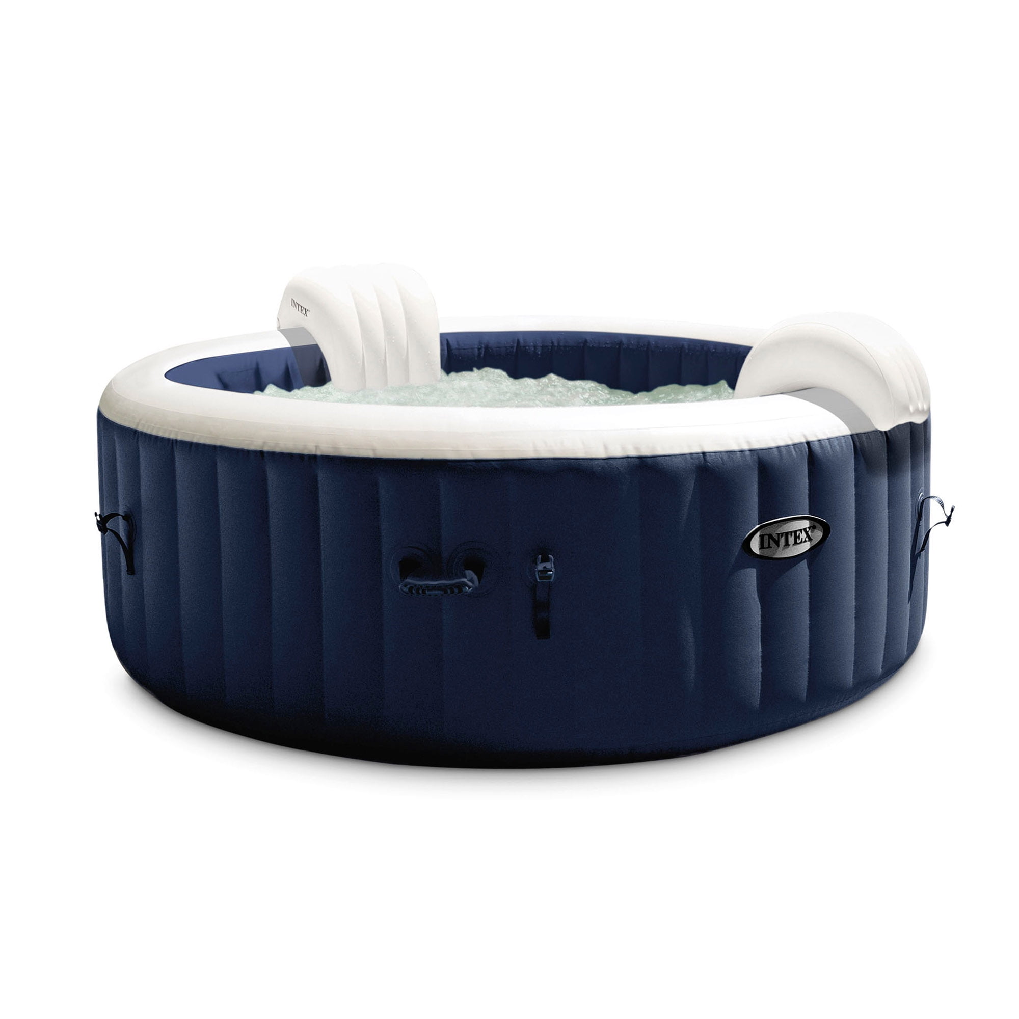 Intex PureSpa Plus 4 Person Portable Inflatable Hot Tub Bubble Jet Spa, Blue