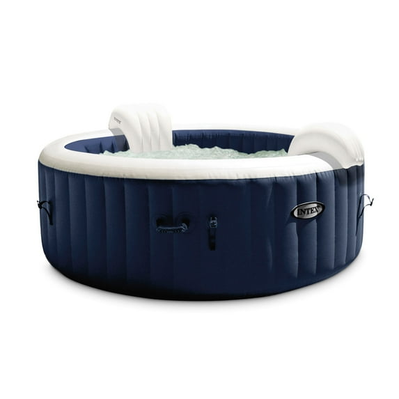Intex PureSpa Plus 4 Person Portable Inflatable Hot Tub Bubble Jet Spa, Blue