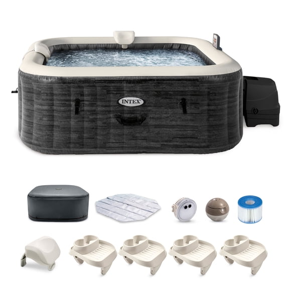 Intex PureSpa Plus Greystone Hot Tub, 94 x 28", with Cup Holder 4-Pack