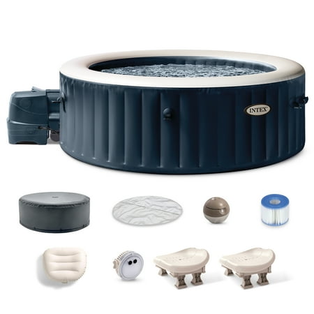 Intex PureSpa Plus Inflatable Bubble Jet Spa & Slip Resistant Seat (2 Pack)