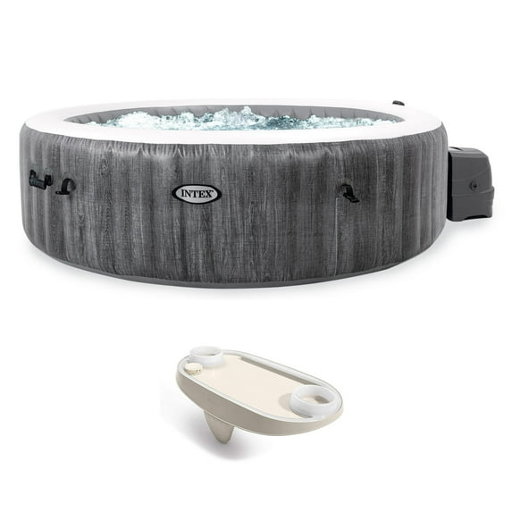 Intex PureSpa Plus Inflatable Hot Tub and Tray Accessory w/ LED Light Strip