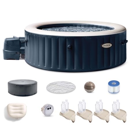 Intex PureSpa Plus Portable Inflatable Hot Tub, 85x28", with 4 Cup Trays