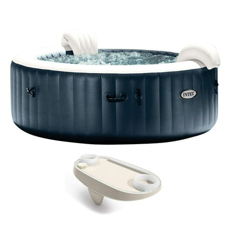 Intex PureSpa Plus Portable Inflatable Hot Tub Jet Spa w/ Tray Accessory