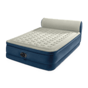 Intex Headboard 18" Queen Dura-Beam Deluxe Raised Air Bed Mattress with Built-in Pump