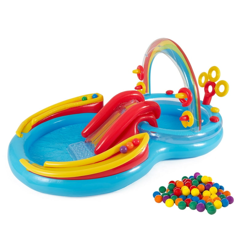 Intex Rainbow Ring Inflatable Play Center Pool with Fun Ballz, 100 - Main Image
