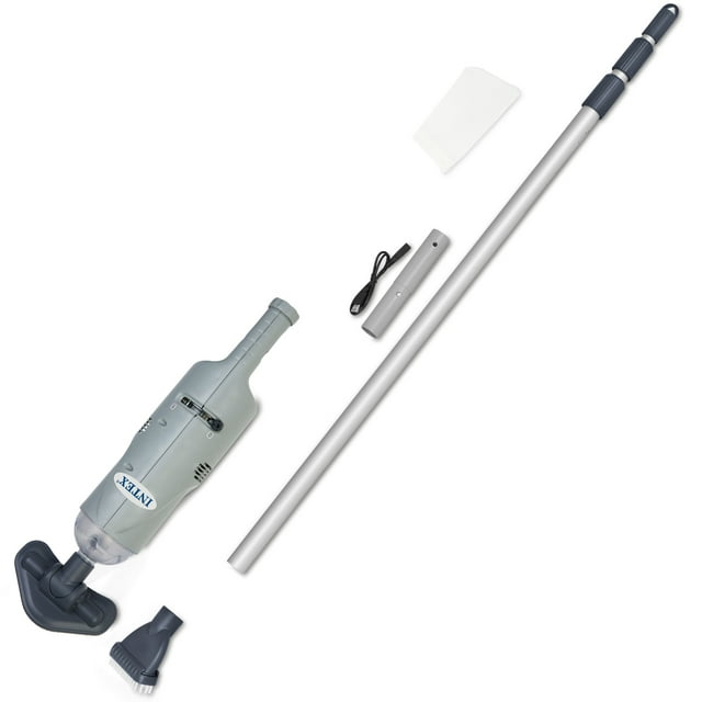 Intex Rechargeable Handheld Above Ground Pool Vacuum with 2 Brush Heads