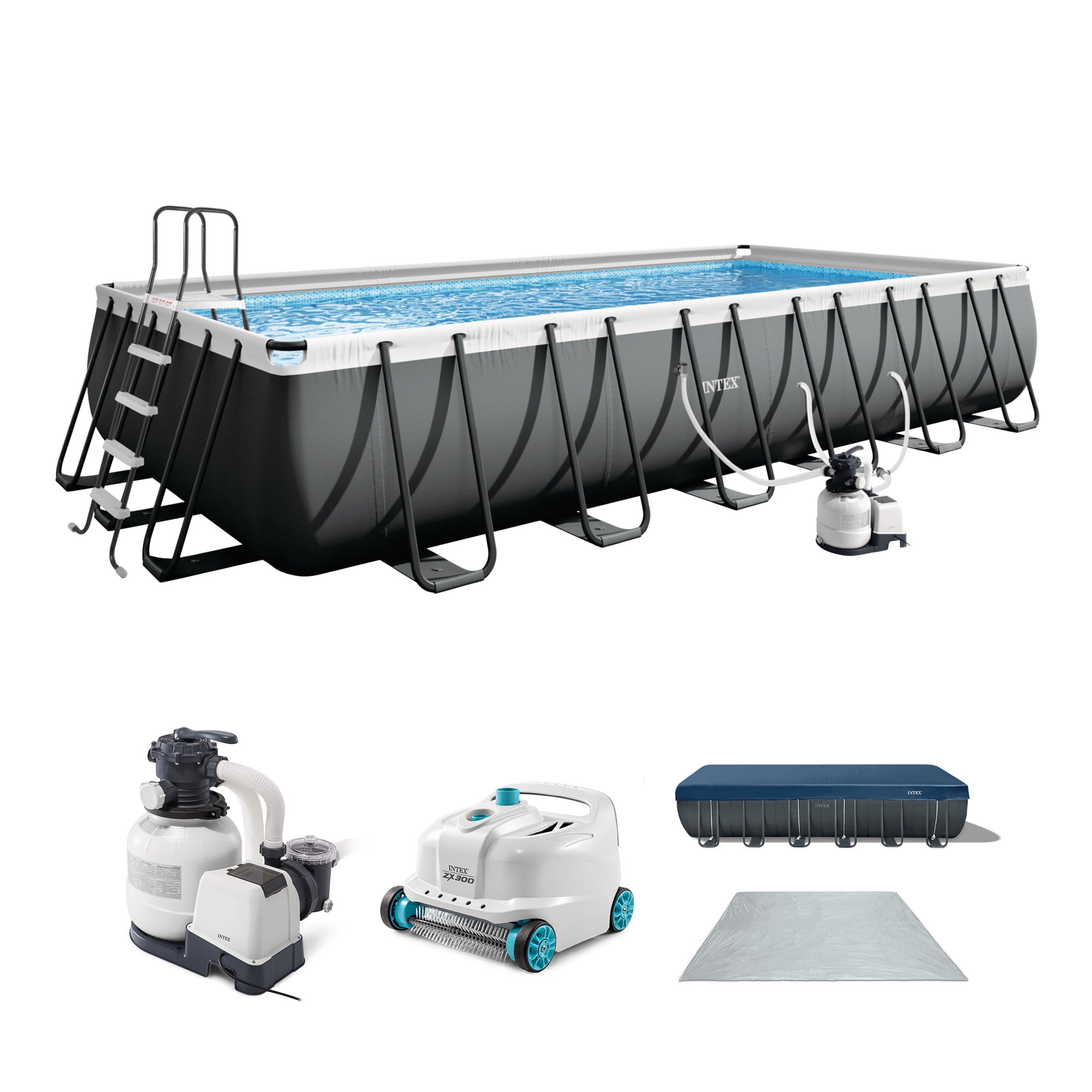 INTEX 24ft x 12ft x 52in Ultra XTR Above Ground Pool & Automatic Vacuum Cleaner