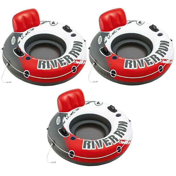 Intex Red Fire Edition River Run 1 Inflatable Floating Lake Tube 53-inch 3-Pack
