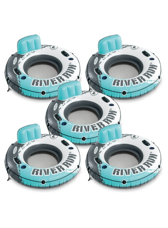 Intex River Run 1 53" Inflatable Floating Tube Lake Pool Ocean Raft (5 Pack)