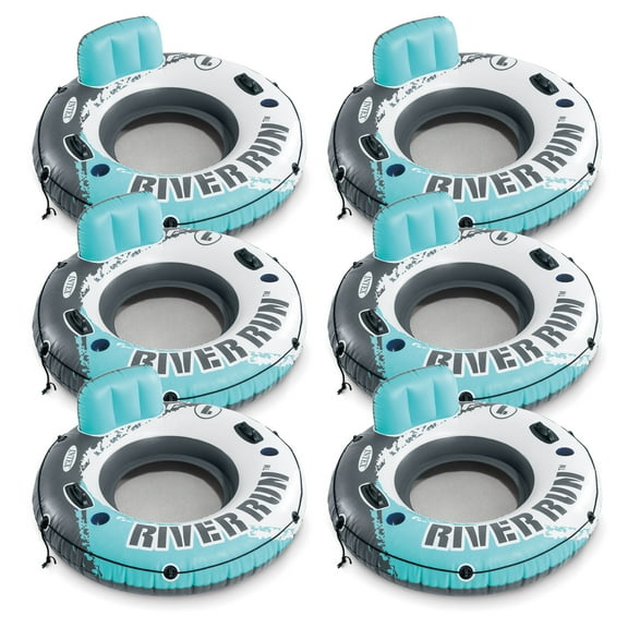 Intex River Run 1 Person Inflatable Floating Lounger, Color Varies (6 Pack)