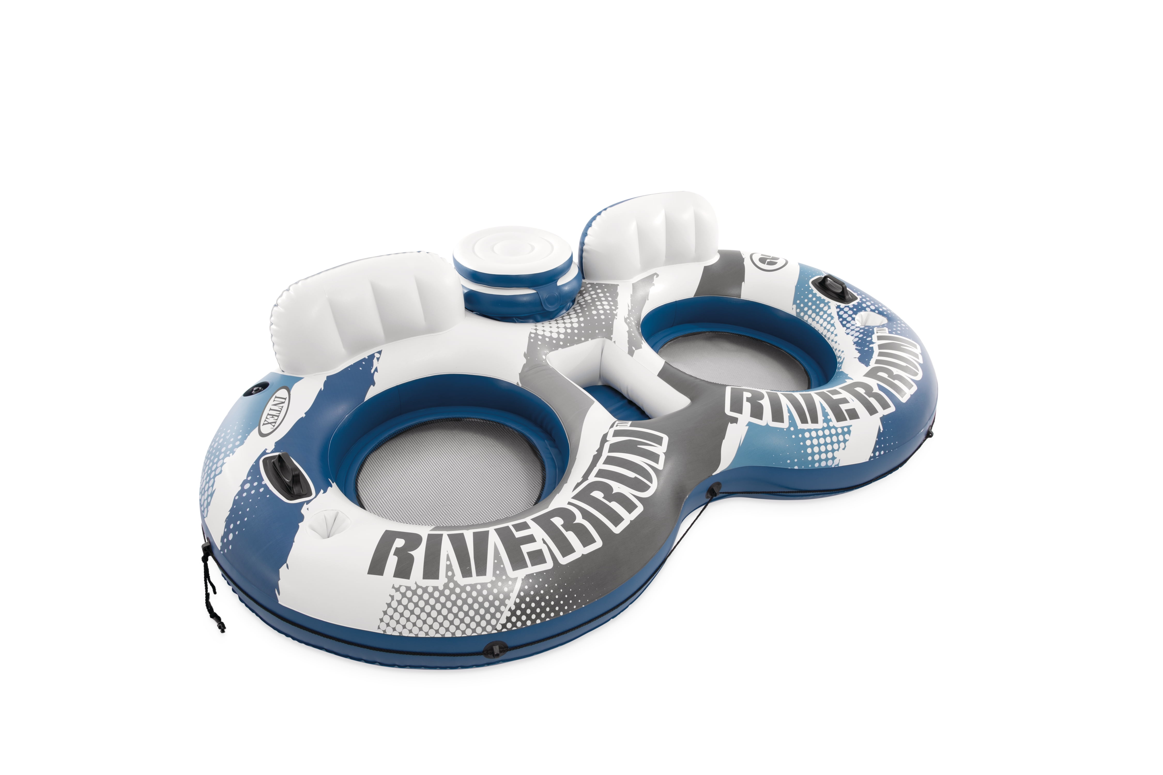 Intex River Run 2 - 2 Person Inflatable Floating Water Tube with Cooler and Quick Connects - River Lake Pool