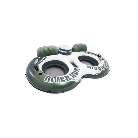 Intex River Run 2 - 2 Person Inflatable Floating Water Tube with Cooler and Quick Connects - River Lake Pool