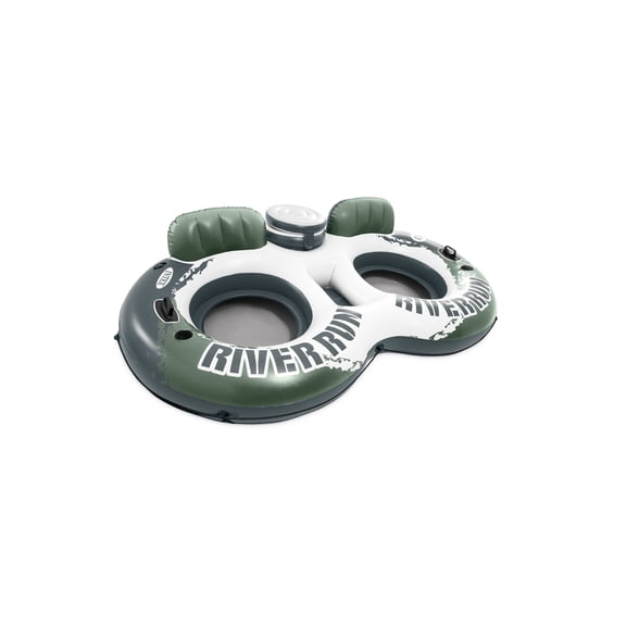 Intex River Run 2 - 2 Person Inflatable Floating Water Tube with Cooler and Quick Connects - River Lake Pool