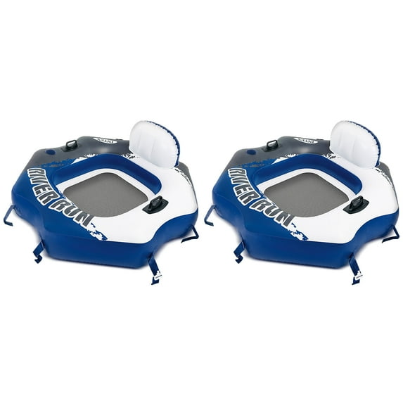 Intex River Run Connect Lounge Inflatable Floating Water Tube (2 Pack)