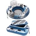 thumbnail image 1 of Intex River Run I Inflatable Floating Water Lounge 4 Pack and Intex Mega Chill 2 Cooler with Cup Holders and Quick Connects, 1 of 3