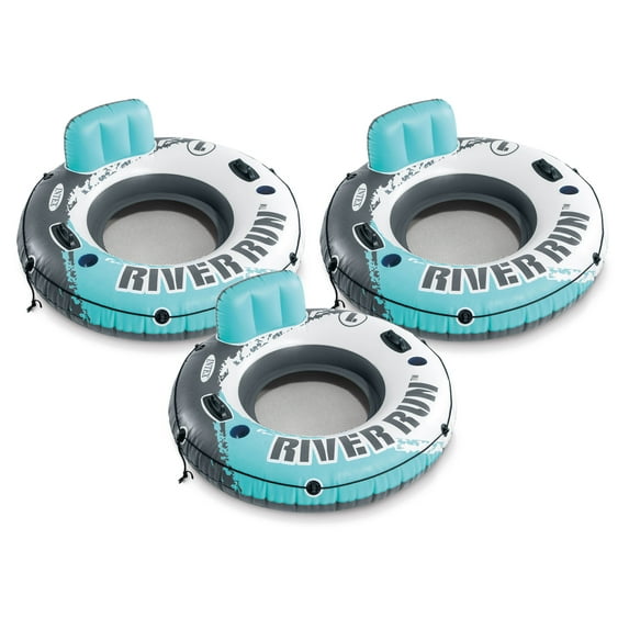 Intex River Run Single Inflatable Floating Water Tube, 3 Pack, Color Varies