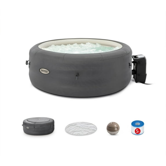 Open Box Intex SimpleSpa Bubble Massage 4 Person Inflatable Hot Tub w/ Cover