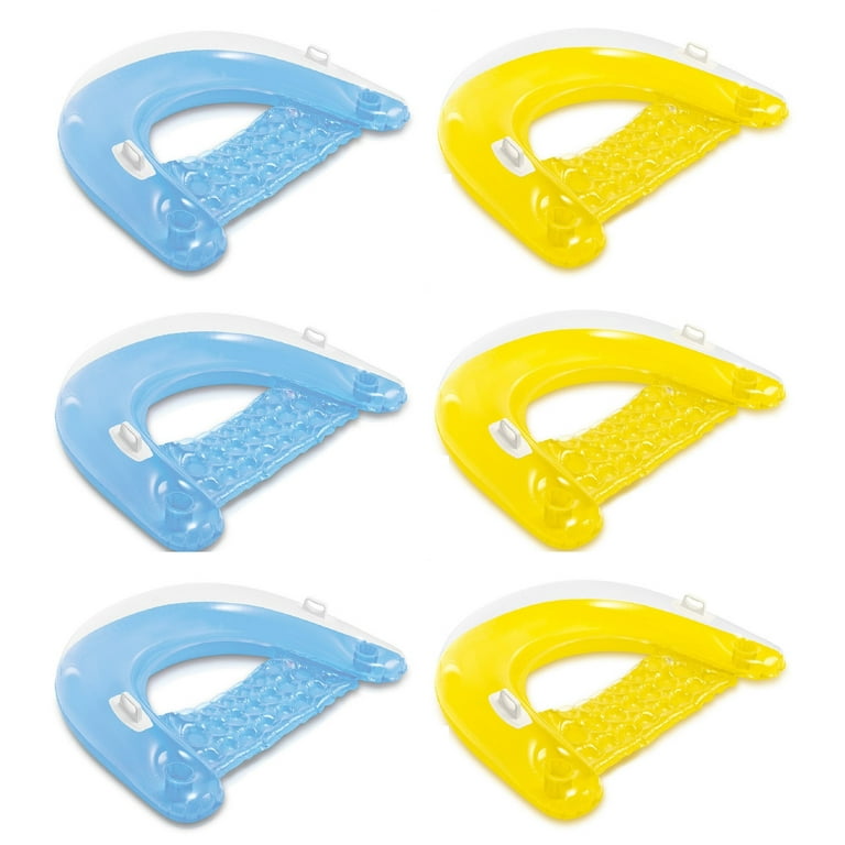 Intex Sit 'N Float Inflatable Lounges Blue & Yellow 6-Pack 60