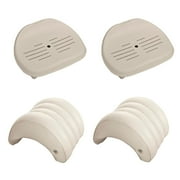 Intex Slip Resistant Hot Tub Seat (2 Pack) and Inflatable Spa Headrest (2 Pack)