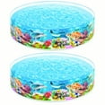 thumbnail image 1 of Intex SnapSet Kiddie 8 x 8' Instant Swimming Pool, Deep Sea Blue (2 Pack), 1 of 5