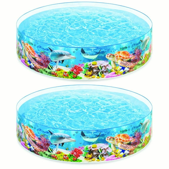 Intex SnapSet Kiddie 8 x 8' Instant Swimming Pool, Deep Sea Blue (2 Pack)