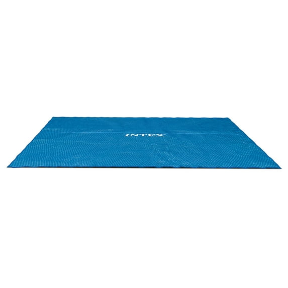 Intex: Solar Pool Cover - 18' x 9' - Blue, Polyethylene, Insulates Water, Reduce Evaporation, Keep Debris Out, Rectangle Above Ground Pool Accessory
