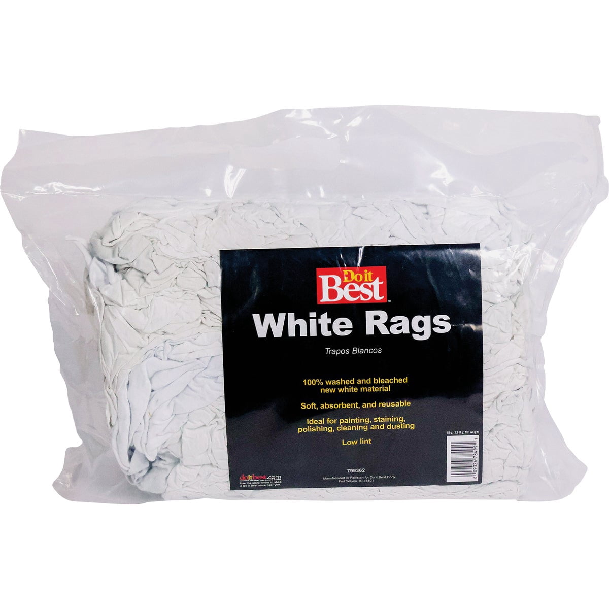 Knit Rag Pack Intex DIY Painter's Choice White Cotton Knit Rags - 4 lb Bag - #5 ...