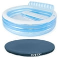 thumbnail image 1 of Intex Swim Center Round Inflatable Outdoor Lounge Pool with Pool Cover, 1 of 11