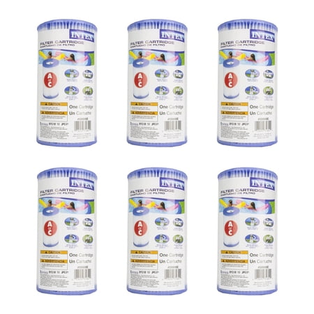 Intex Swimming Pool Easy Set Type A Replacement Filter Pump Cartridge | 29000E (6 Pack)