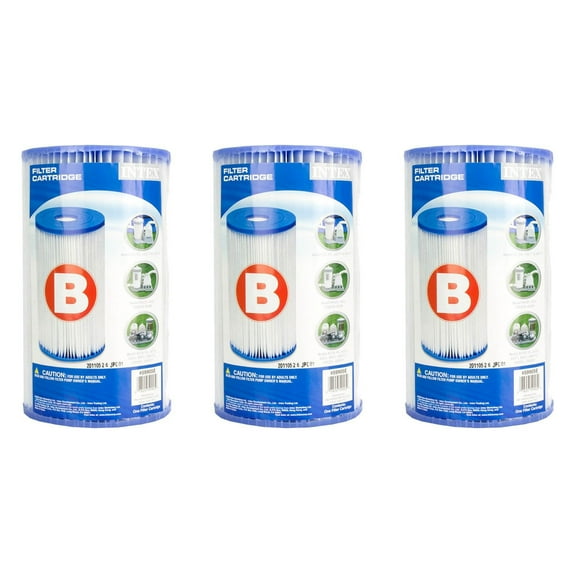 Intex Swimming Pool Set Type B Replacement Filter Pump Cartridge (3 Pack)