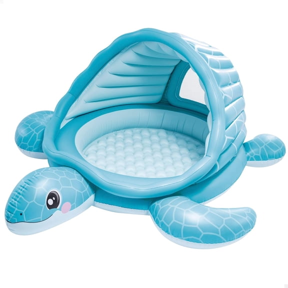 Intex Turtle Cove Inflatable Kids Playland Pool with Slide, Water Sprayer and Ball Pit, (8 ft X 28in) Backyard Splash Pad Play Center for Toddlers,  Backyard Summer Pool for Kids and Family(48677EP)
