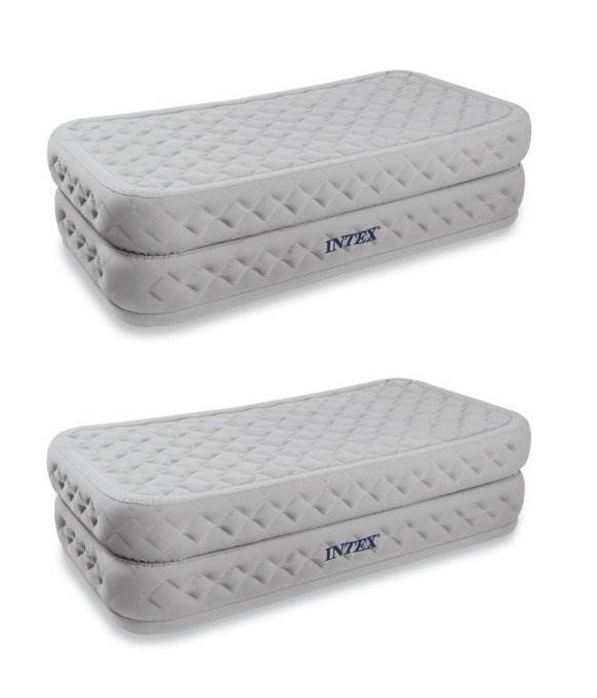 Intex Twin Supreme Air Flow Bed Raised Airbed Mattress & Pump (Pair